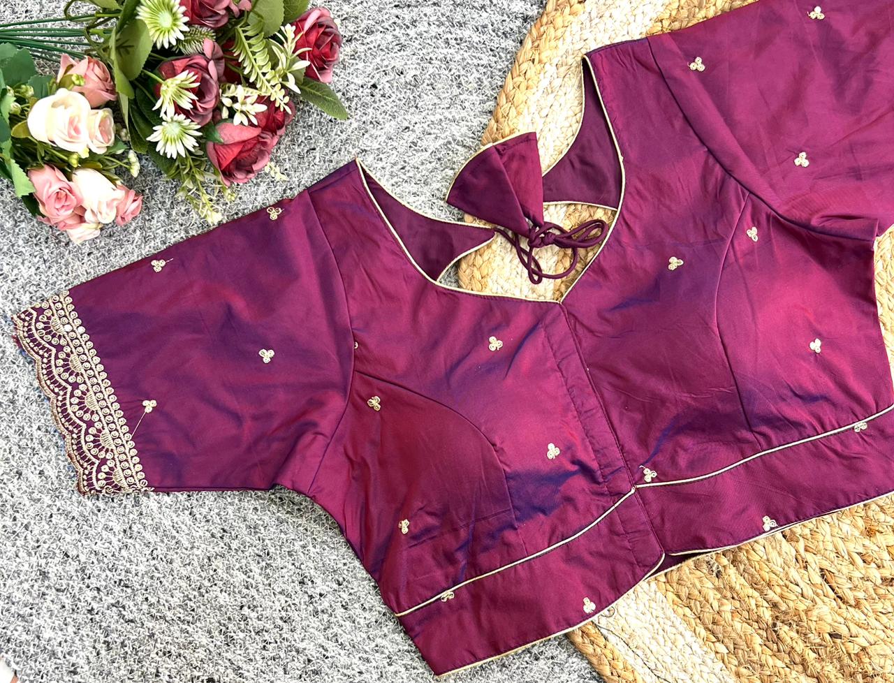 Designer Embroidered Silk Blouse